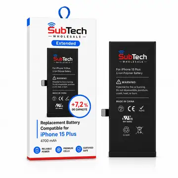 SubTech Extended Battery for iPhone 15 Plus – 4700 mAh (+7.2%)