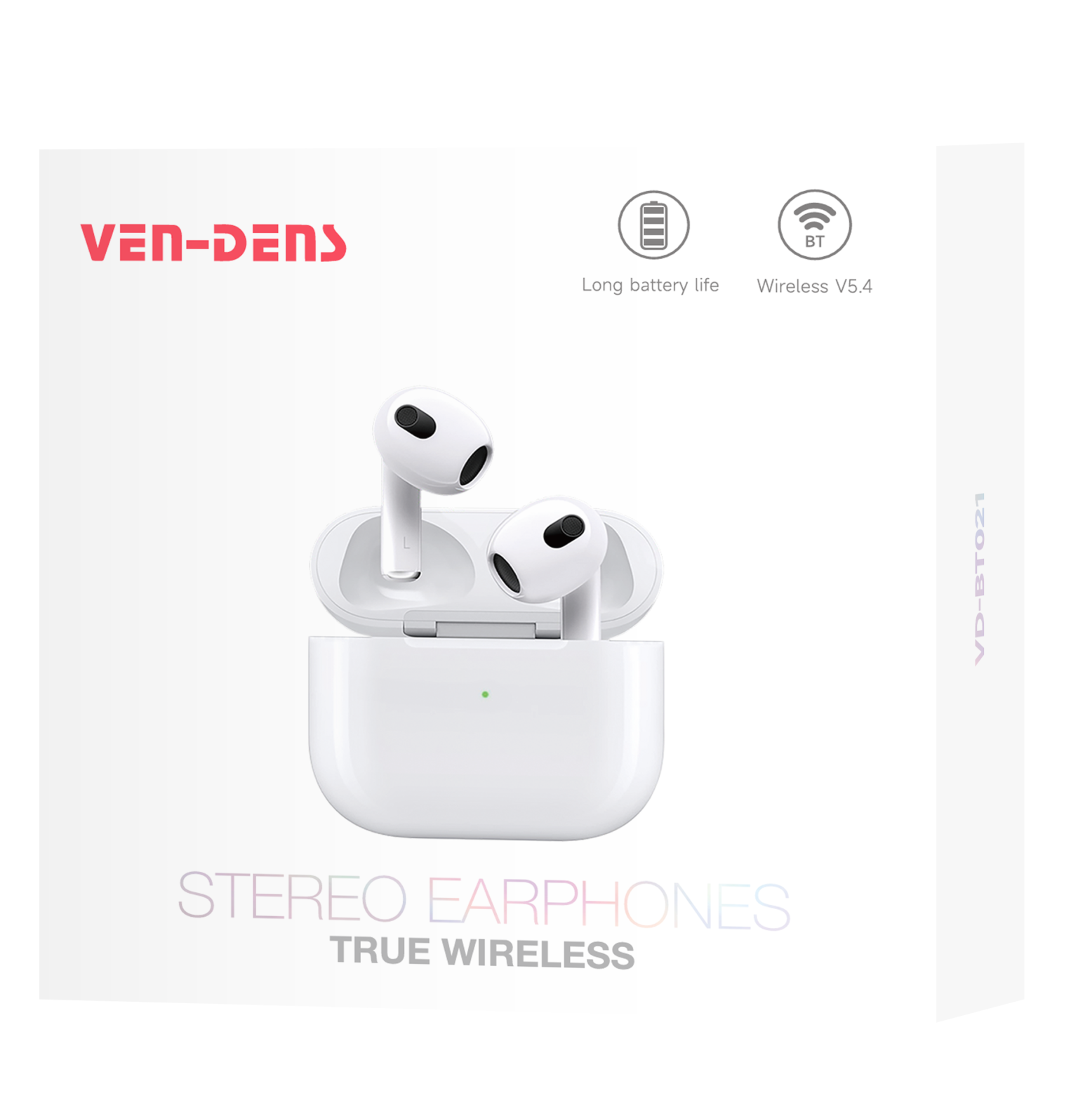 VEN-DENS Wireless Earbuds – White (VD-BT021)