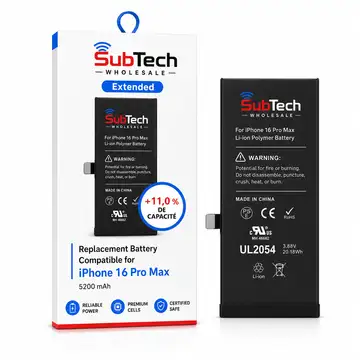 SubTech Extended Battery for iPhone 16 Pro Max – 5200 mAh (+11%)