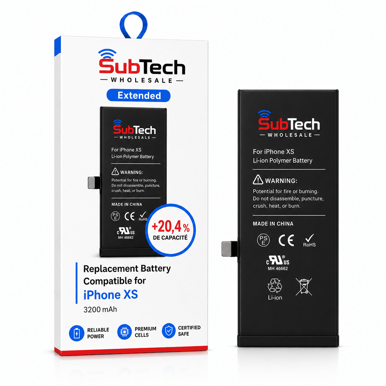SubTech Extended Battery for iPhone XS – 3200 mAh (+20.4%)