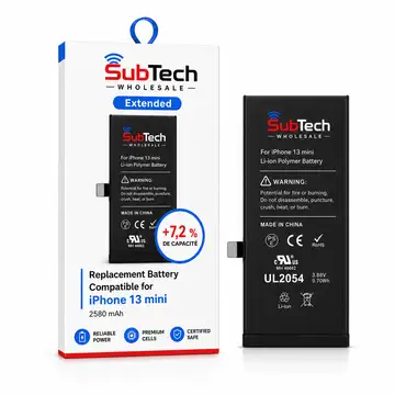 SubTech Extended Battery for iPhone 13 mini – 2580 mAh (+7.2%)