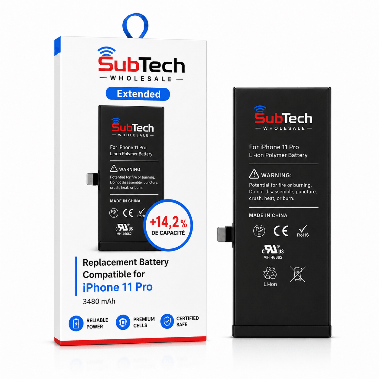 SubTech Extended Battery for iPhone 11 Pro – 3480 mAh (+14.2%)