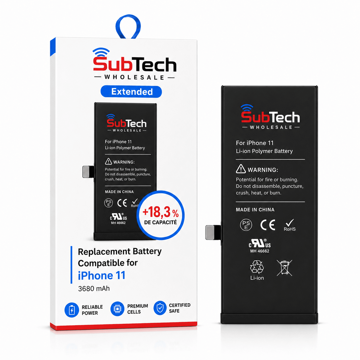 SubTech Extended Battery for iPhone 11 – 3681 mAh (+18.3%)