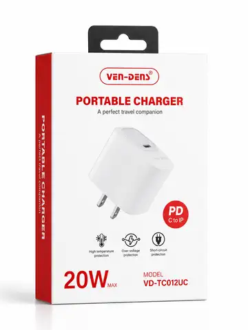 Ven-Dens Portable Charger PD 20W Max Single-Port VD-TC012UC
