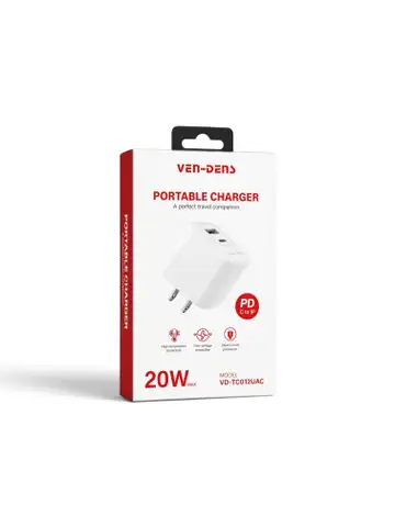 Ven-Dens Portable Charger PD 20W Max Double-Port USB-C To Lightning