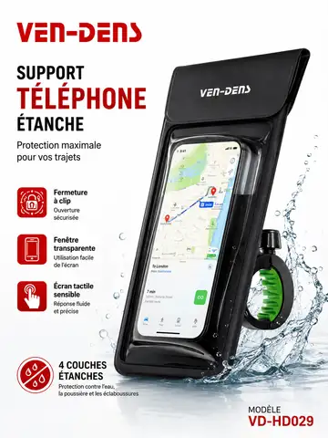 Ven-Dens Support Téléphone Etanche VD-HD029