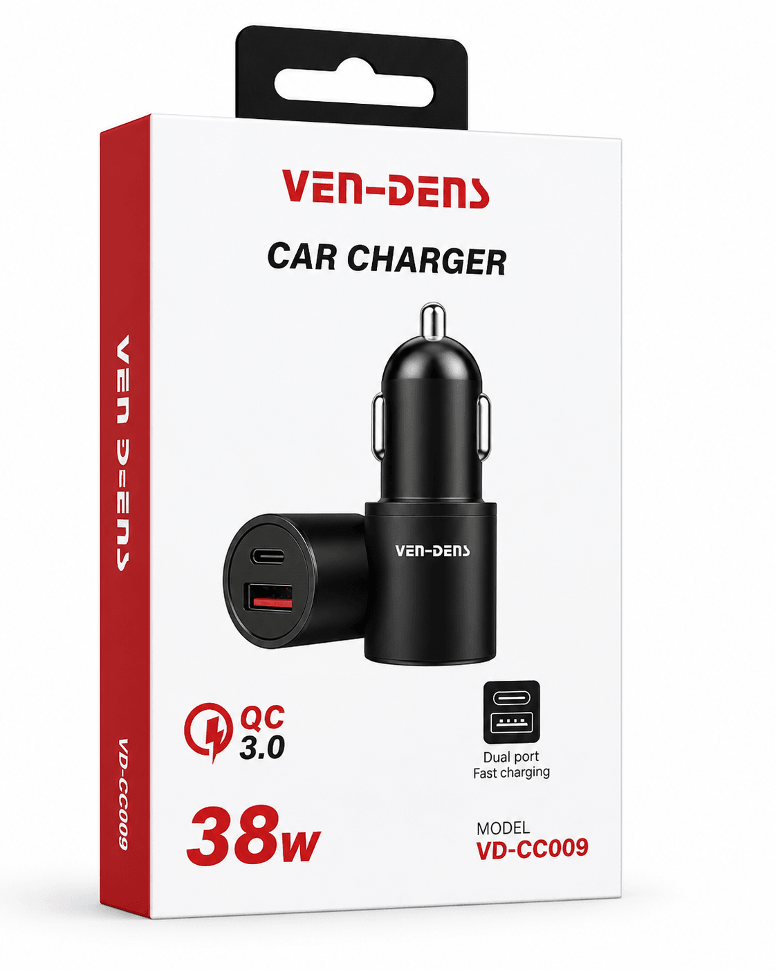 Ven-Dens Car Charger  38W  VD-CC009