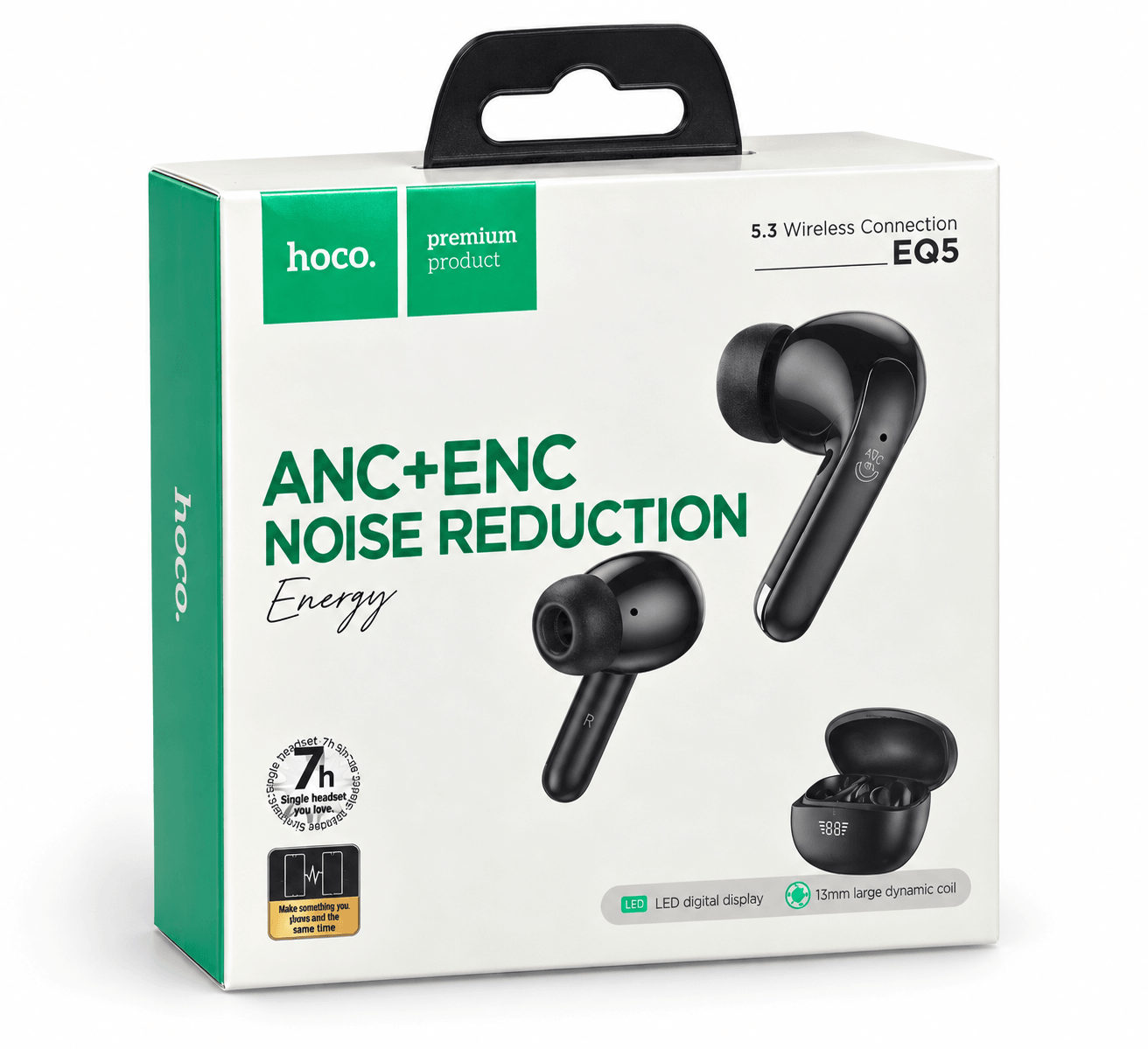 HOCO EQ% True Wireless Earbuds-ANC+ENC Noise Reduction, Bluetooth 5.3, LED Digital Display