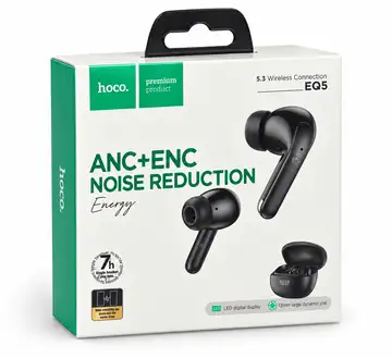 HOCO EQ% True Wireless Earbuds-ANC+ENC Noise Reduction, Bluetooth 5.3, LED Digital Display