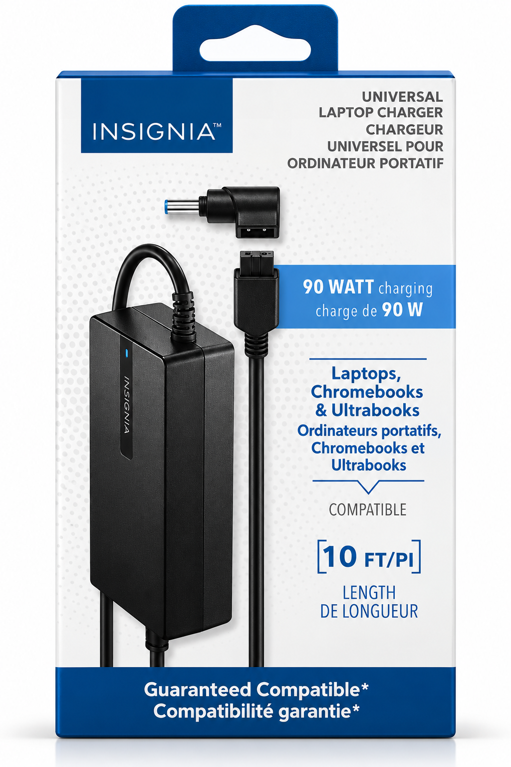 Insignia 90W Universal Laptop Charger – 10 ft Cable