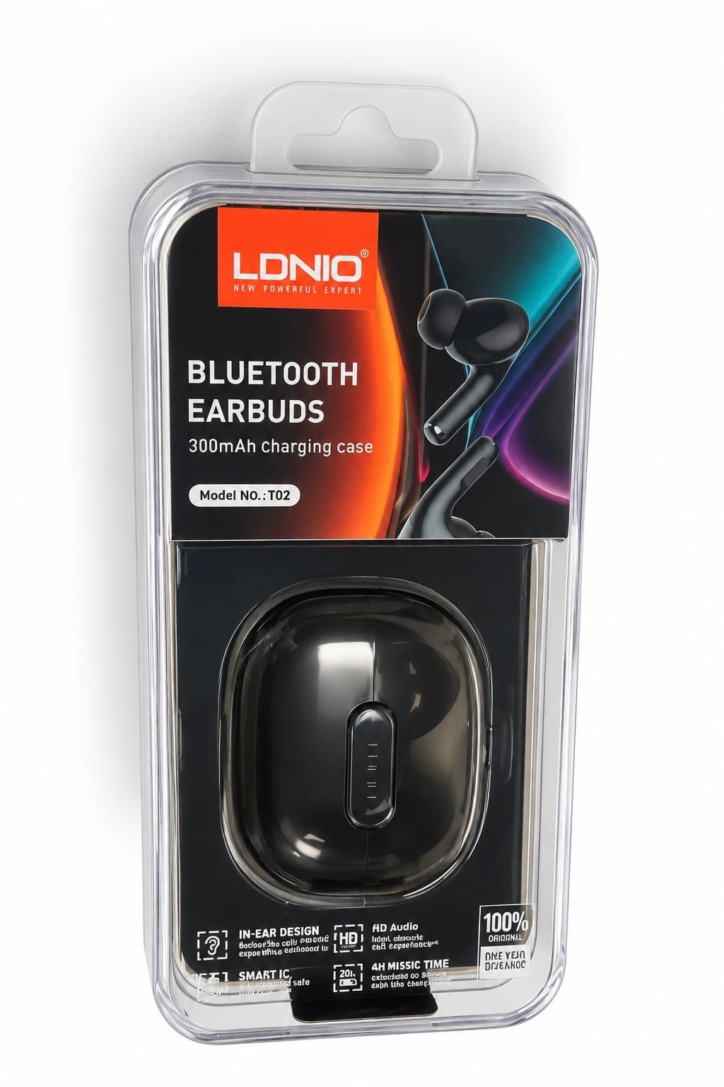LDNIO T02 Bluetooth Wireless Earbuds With 300mAh Charging Case