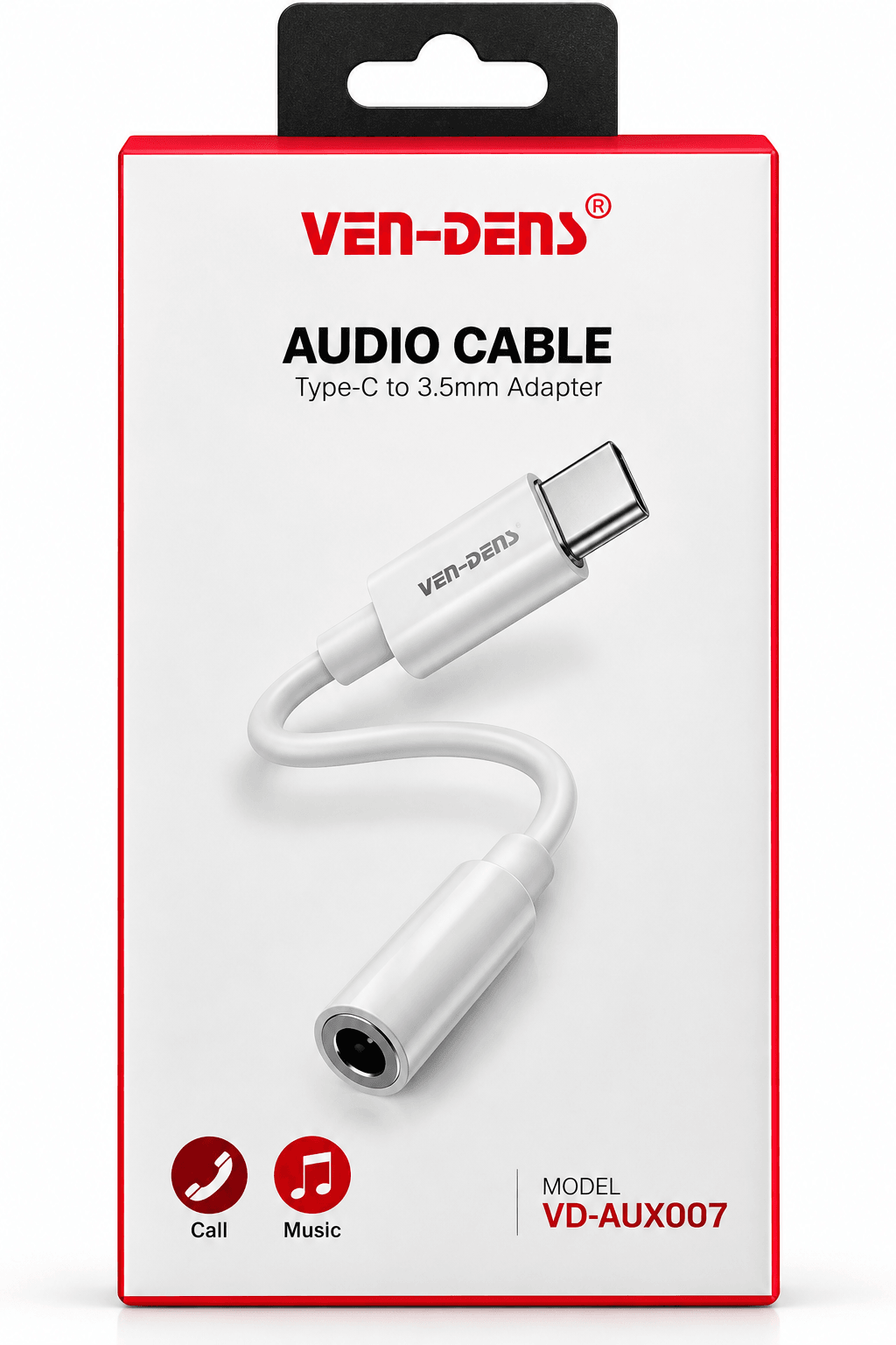 VEN-DENS VD-AUX007 USB-C to 3.5mm Audio Adapter – Type-C to AUX Headphone Jack whit packaging