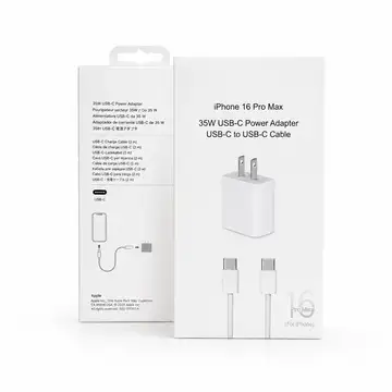 Apple 35W USB-C Power Adapter bundle that includes a USB-C to USB-C cable.