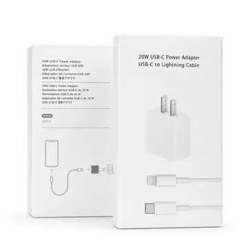 Apple 20W USB-C Power Adapter and Lighting cable