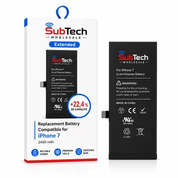 Batterie SubTech Extended pour iPhone 7 – 2400 mAh (+22,4 %)